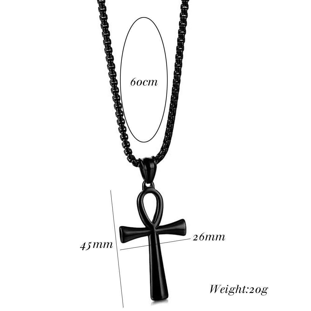 VQYSKO Cross Of Eternal Life Egyptian Ankh Necklace Vampire Stainless Steel Goth Jewelry Loose Charm Findings