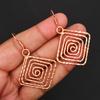 Orecchini Pendenti Quadrati a Spirale in Rame Puro per Donna Orecchini Pendenti Geometrici Martellati Fatti a Mano Gioielli Moda Boho Leggeri Regalo per Lei