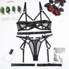 Women's Underwear Sexy Lace up Bra and Panty Set Hollow Out Lingerie Set Push up Bra Sexy Lingerie Underwear Set  1336