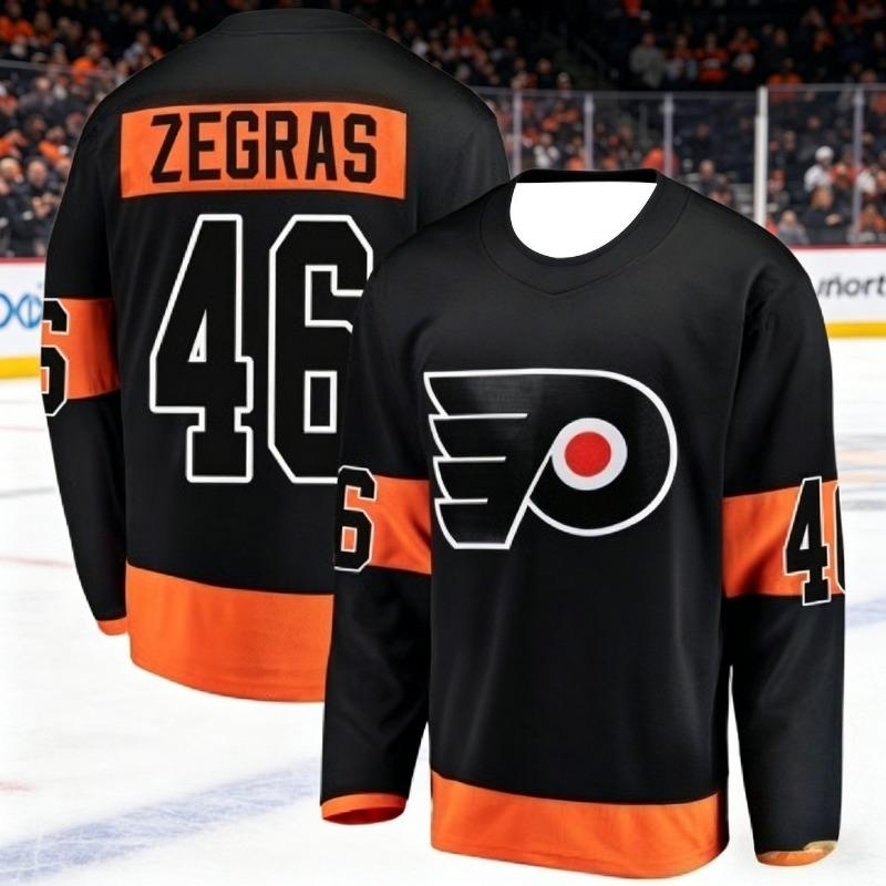 Nieuwe Stijl Mannen American Hockey Trainingspak 3D Geprint Borduurwerk Ademend, Vochtregulerend T-shirt met Lange Mouwen Kinderen