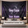 Custom Name Text Tapestry Deep Purple Personalized Polyester Wall Tapestry For Bedroom And Room