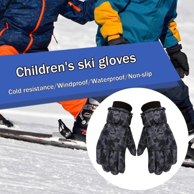 Gants de Ski thermiques pour enfants, imperméables, chauds, pour Snowboard, équitation, neige, pour filles et garçons, temps froid, hiver