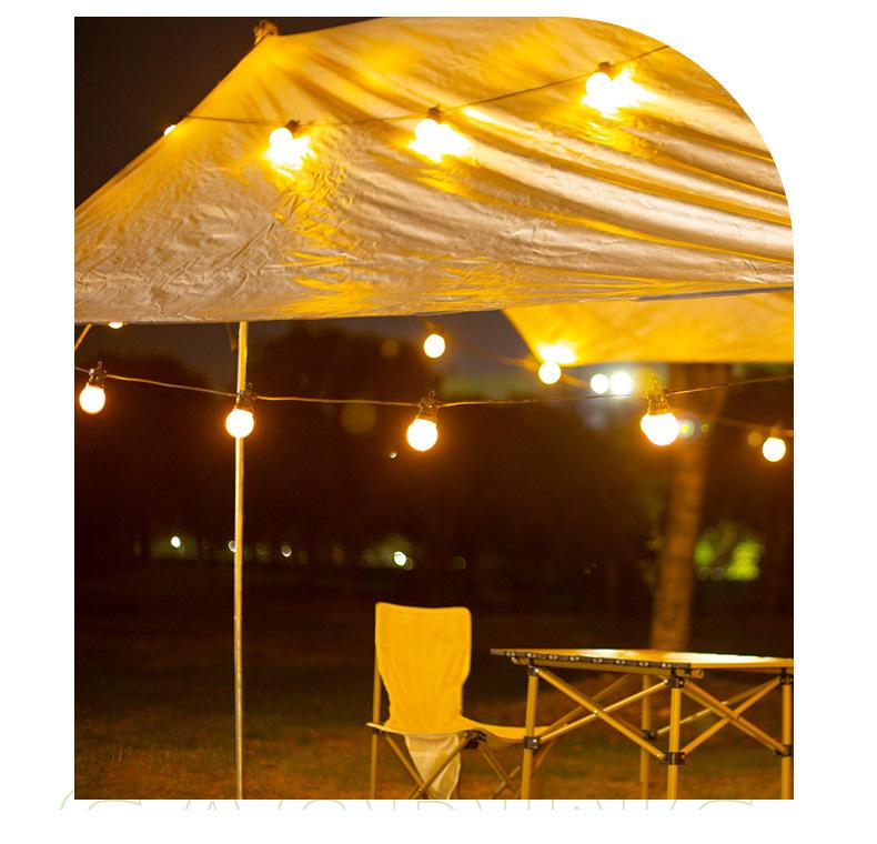 G50 Outdoor Waterproof Solar Globe String Lights for Camping, Courtyard, Awning, Tent & Decorative Atmosphere.