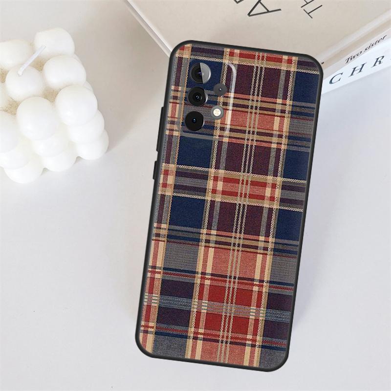 Schottisches Karo Warme Karo Hülle für Samsung Galaxy A55 A35 A15 A36 A56 A26 A16 A22 A32 A52 A54 A34 A53 A33 A13 A06 A05