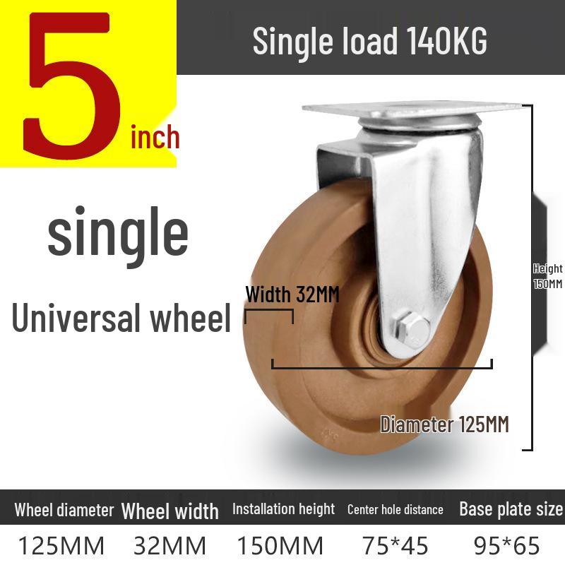 3 to 5 Inch High-Temperature Resistant Swivel Casters with Glass Fiber Bakelite for Oven Carts (Up to 300°)