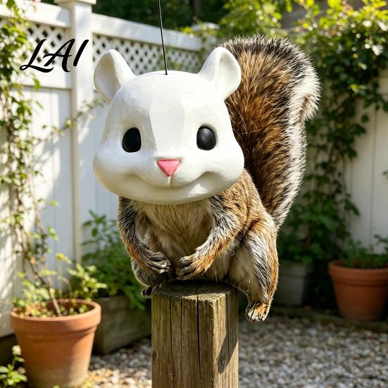 Hanging Nut Dispenser Outdoor Squirrel Feeder with Creative Simulated Head Design Durable 3D Printed Wildlife Feeding Station for Pla Tool Backyard
