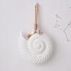 Nautical Wooden Conch Ornament with Hemp Rope Summer Ocean Beach Hanging Decoration for Farmhouse Hawaiian Tropical Party Supplies