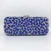 WHTUOHENG Blaue Strasssteine Silbernes Metall Abend-Clutch-Tasche Für Damen Kristall Hochzeit Braut Handtasche Diamant Party Abschlussball Clutches