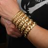 Men's 18K Gold-Plated Copper Cuban Chain Bracelet Custom Logo 6 to 18mm Monaco Necklace Miami Cuban Chain Necklace
