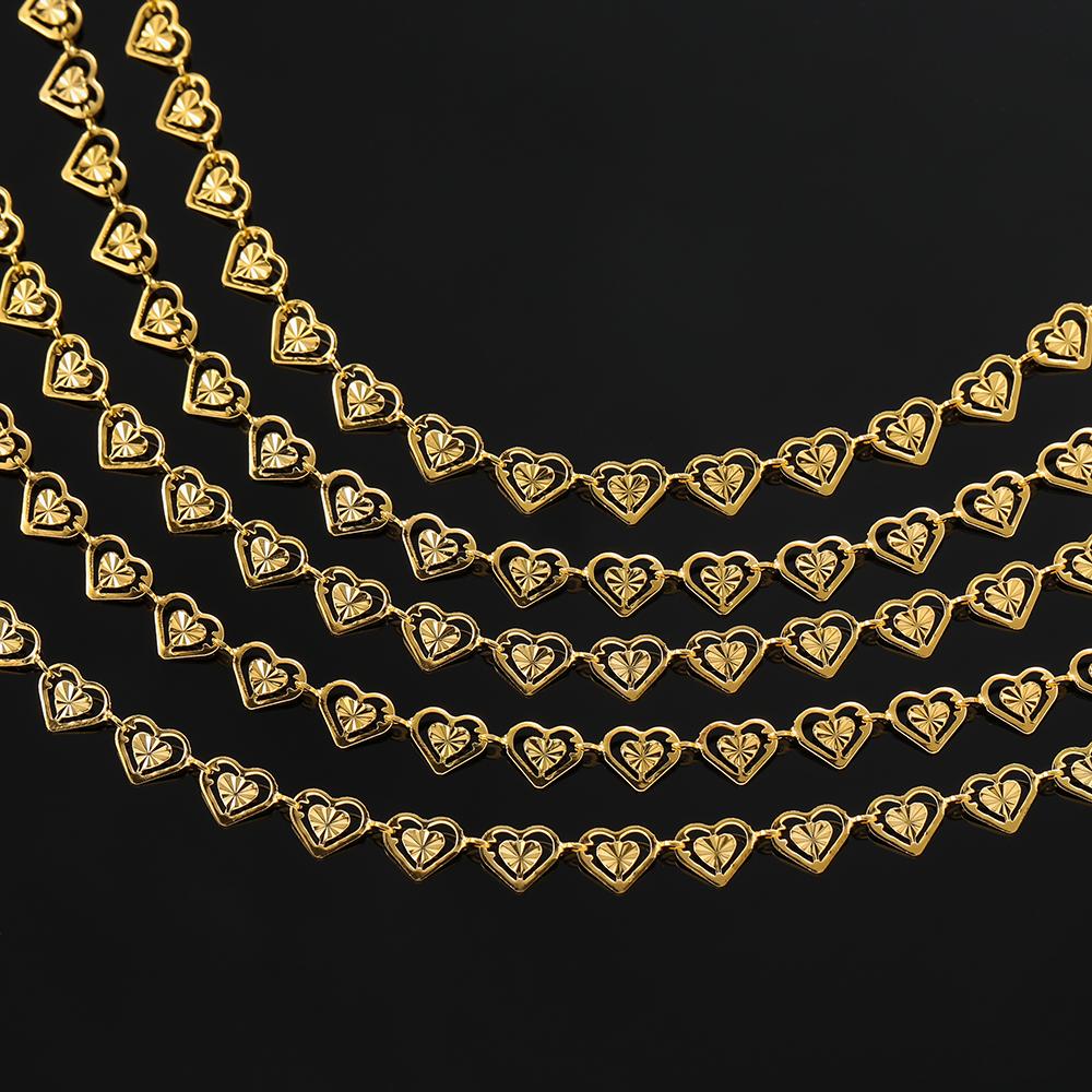 

1 Meter Hollow Out Double Heart Chains Copper Classical Chain for Bracelet Necklace Jewelry Making Accessories