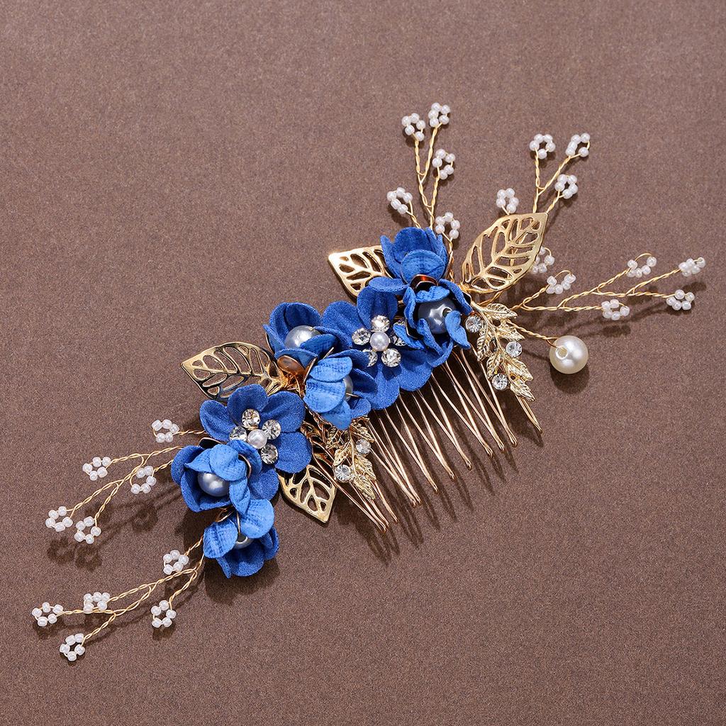 Koreanische Braut Hochzeitskopfschmuck Mode blau lila rosa weiß frische Haarkämmung Damen Kinder Brautjungfer Haarschmuck