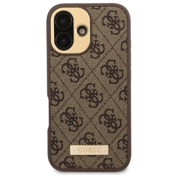 Guess Guhmp16Su4Gprw Iphone 16 6.1 Brązowy/Brown Hardcase 4G Logo Plate Magsafe