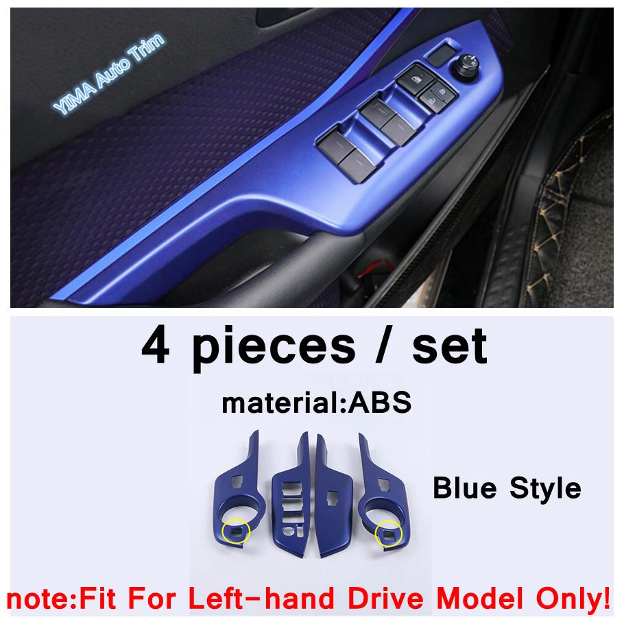 Carbon Fiber Look Car Window Glass Lift Switch Button Decor Cover Trim Sticker ABS Accessories For Toyota C-HR CHR 2016 -