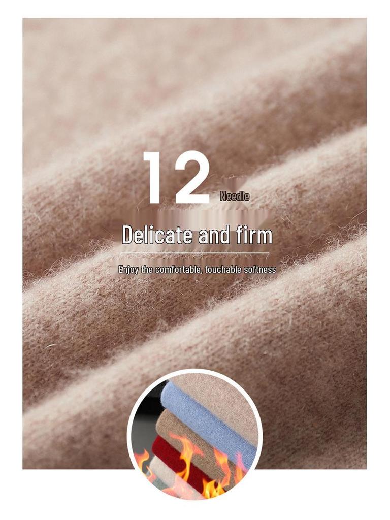 Men's V-Neck Cashmere Sweater, Plus Size, Long Sleeve, Solid Color, Wool Knit, 2023 Autumn/Winter Collection.