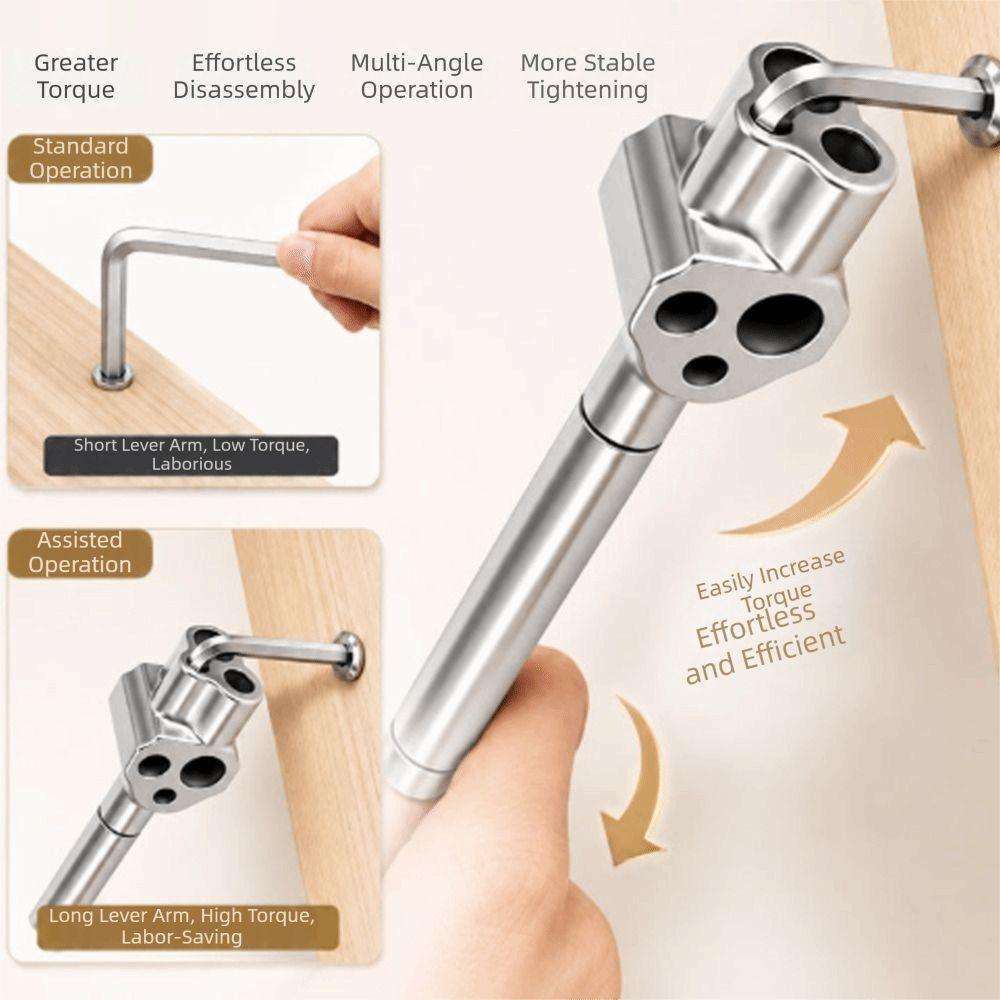 Torque Amplifier Multi-Function Hex Wrench Adapter Wrench Extension Bar Furniture Installation