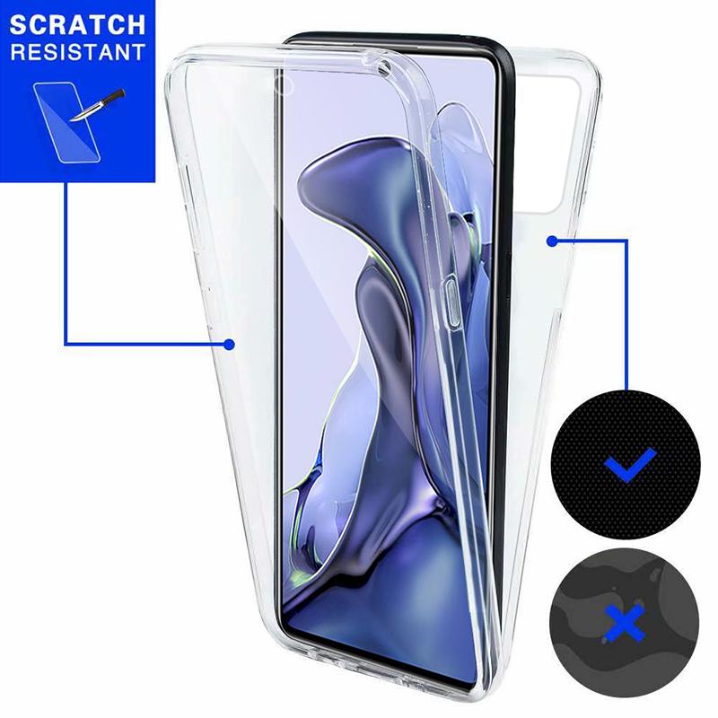 Husă dublă transparentă de 360 de grade pentru Xiaomi Redmi Note 11 10 10S 9S 9 8T 8 Pro 11T 9T 9A Mi 11 Pro Ultra Poco M3 X3 NFC din silicon Husă față spate completă