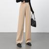 Spring and Autumn heavy-duty high-quality hip covering, leg trimming and thin wide-leg trousers, retro-textured three-dimensional high-waisted