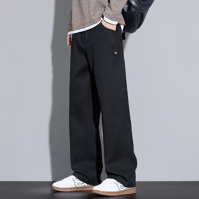 

Tencel Drapey Casual Pants for Men, Summer Loose Straight Workwear Pants, 2026 New Sports Pants M чёрный