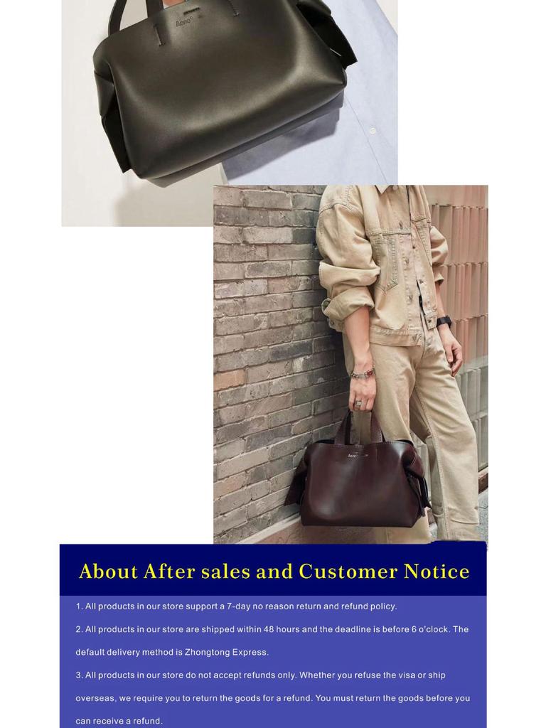 Swedish Niche AS Musubi Genuine Leather Shoulder Crossbody Bag - Large Capacity Fashion Tote