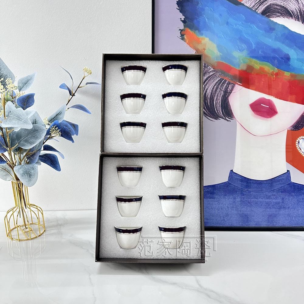 European Light Luxury Fashion Afternoon Tea Coffee Set Blue Phnom Penh Bone China Double Cup Saucer Office Water Cup Fruit Plate