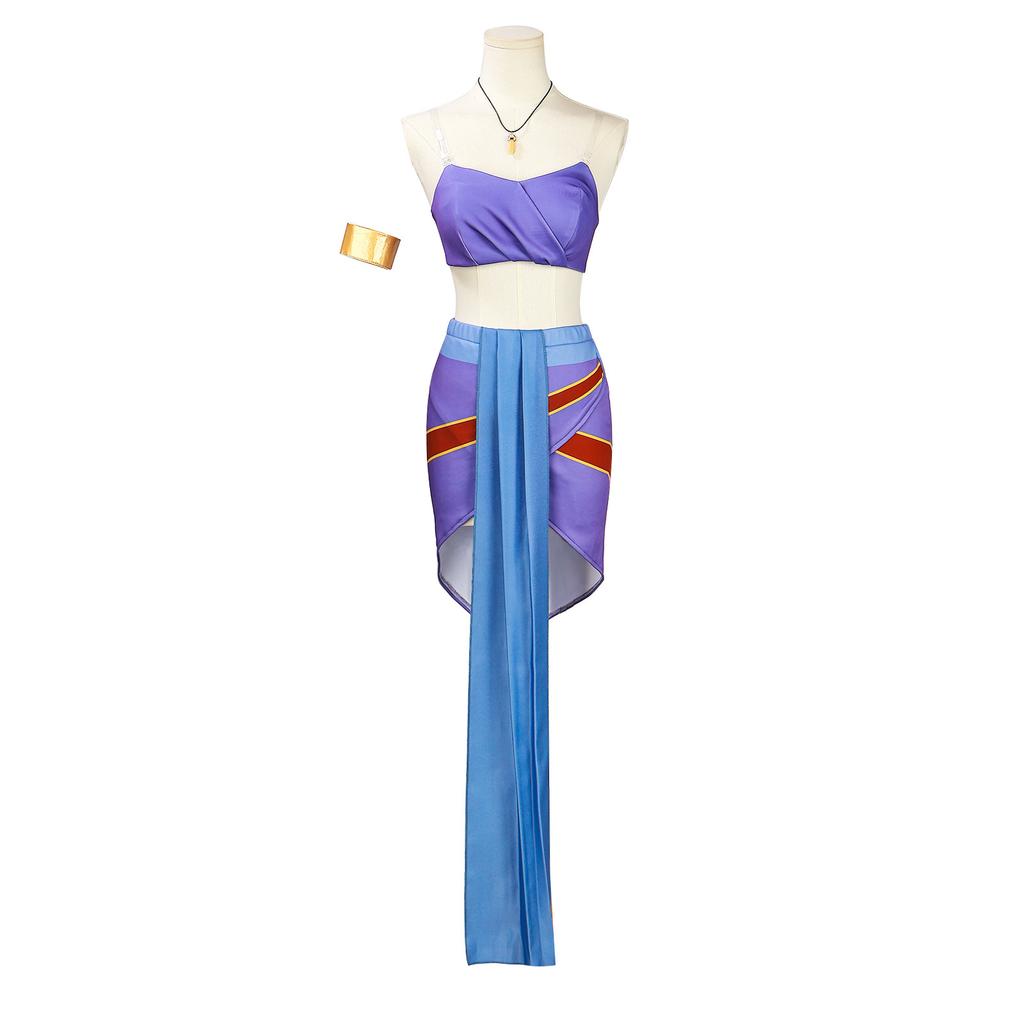 Atlantis Kida Cosplay Costume, Backless Slim Long Dress Stage Outfit
