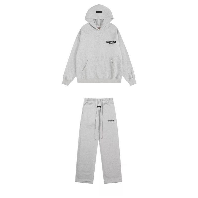 FEAR OF GOD ESSENTIALS Flocked Letter Hoodie Loose Fit Fleece Sweatshirt Men Women