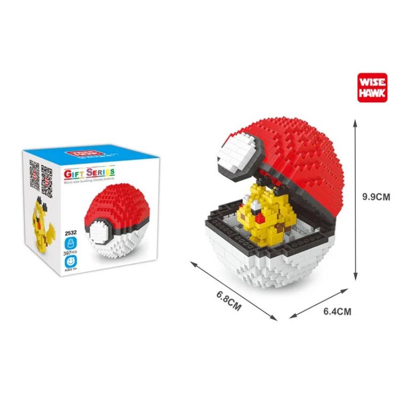 Ball Micro Building Blocks Pikachu Eevee Charmander Psyduck Magikarp Lapras DIY Mini Brick Figures Toys For Kids
