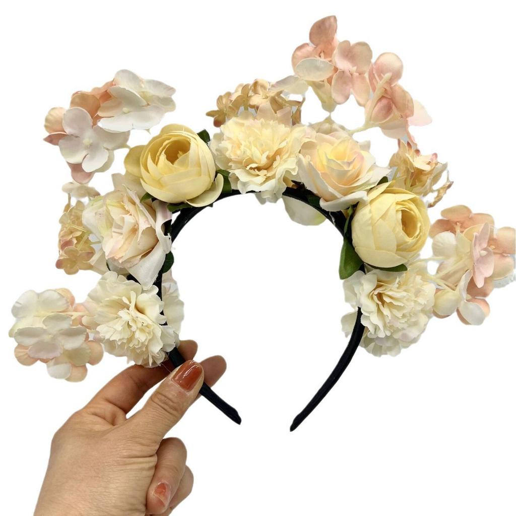 New party simulation flower headband Mori super fairy temperament wreath headband photo photo headgear hairpin