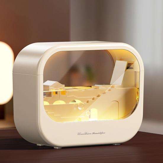 Aroma Diffuser with Landscape, 7 Color Flame Humidifier, 250ml Essential Oil Diffuser with Auto Shut Off, Quiet Mist Humidifier for Home