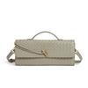 Cross-border Exclusive: Horizontal Woven Soft Leather Accordion Shoulder Bag for Women