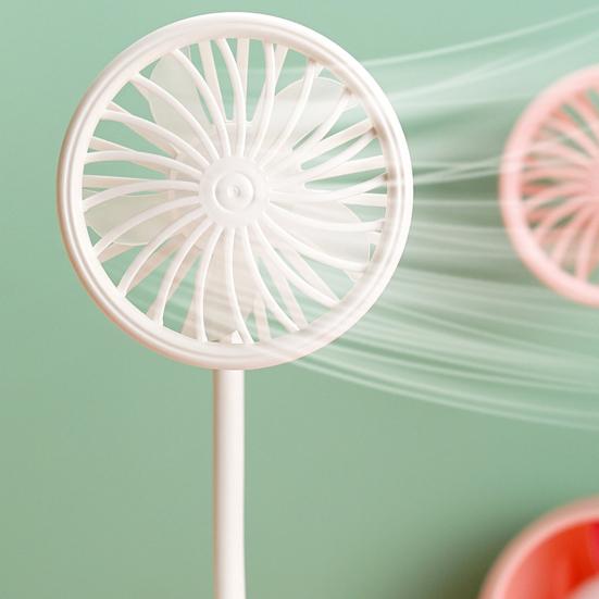 Desk Lamp Small Fan with Adjustable Bendable Pole Stable Base Quiet Motor Cartoon Chick Rabbit Design Dorm Room Fan Light