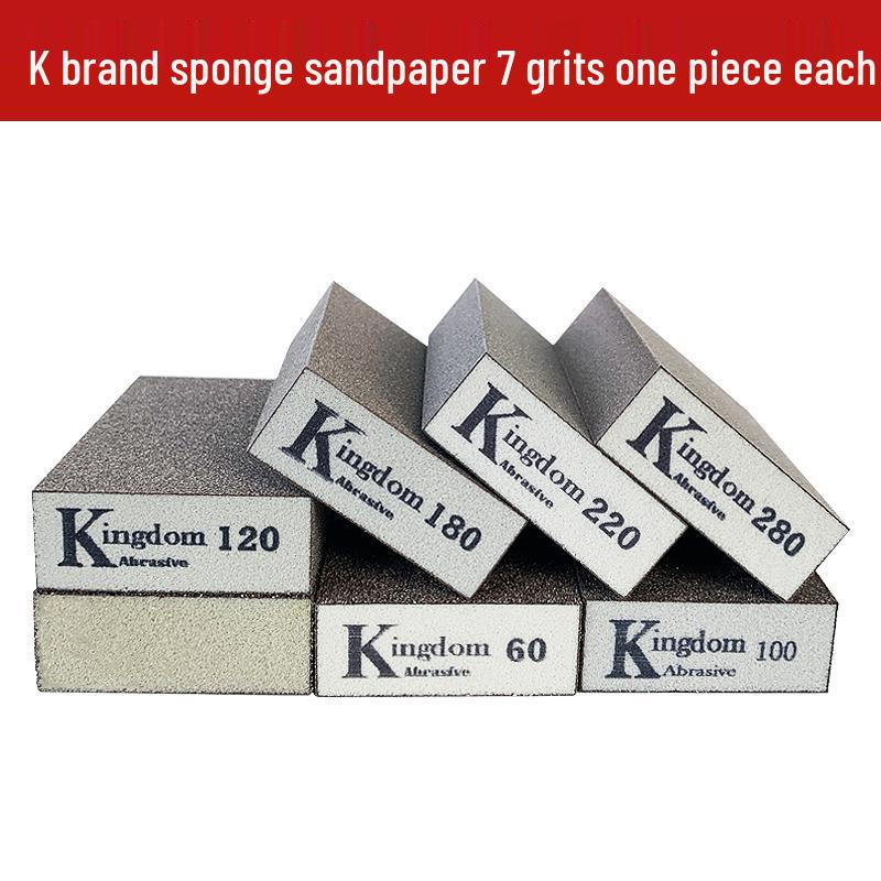 Sponge Sandpaper Block for Wall, Wood, Metal, Rust Removal, Polishing, Grout Cleaning, and Pot Scouring