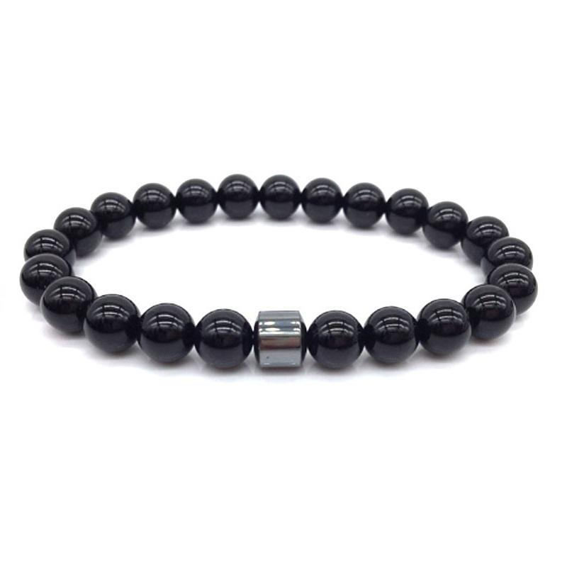 Mode Naturstein Armbänder Männer Energie Zylinder Hämatit Heilung Armbänder für Frauen Gebet Reiki Charme Schmuck Geschenk