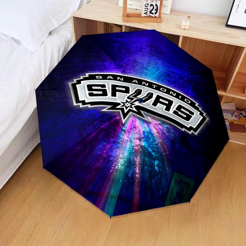 Antonio Spurs Logo Umbrella Folding umbrella, automatic umbrella 8-Frame for Travel, camping Use Gift for Halloween Christmas