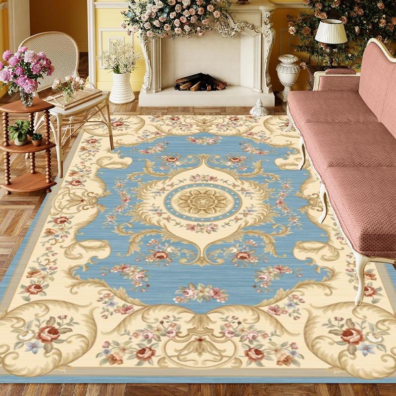 Europe Persia Style Retro Flowers Carpet Living Room Sofa Bedroom Bedside Study Kitchen Entrance Door Rug Non-slip Decor Mat