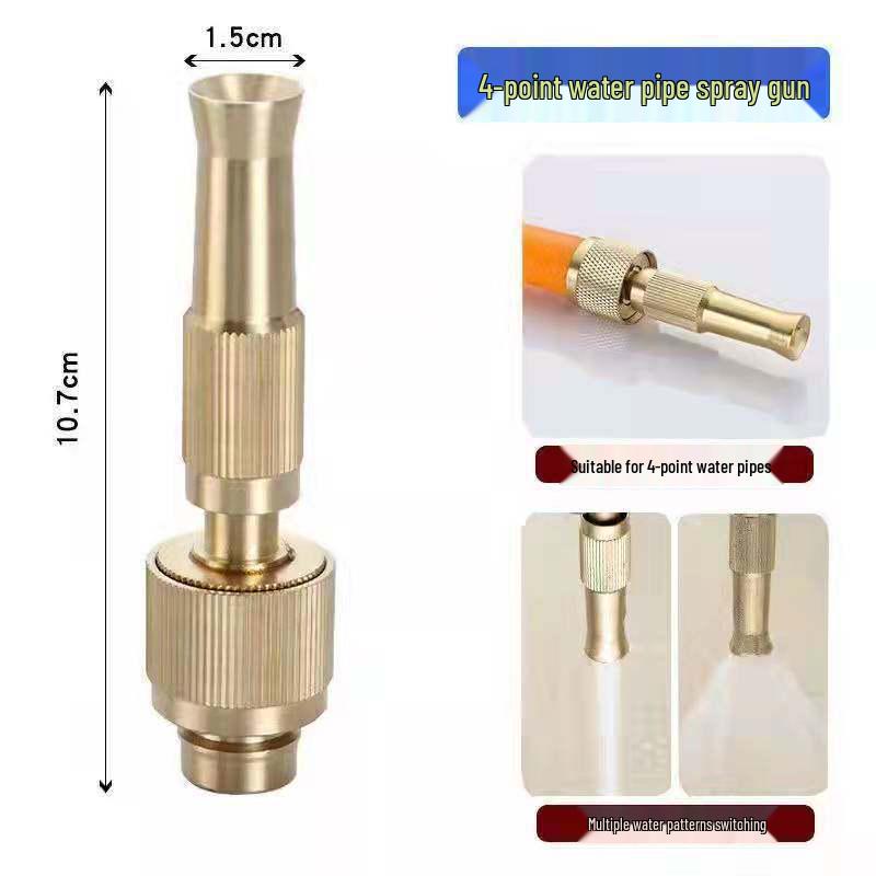 All-Copper Adjustable High-Pressure Spray Gun for Car Wash, Watering, and Floor Cleaning.