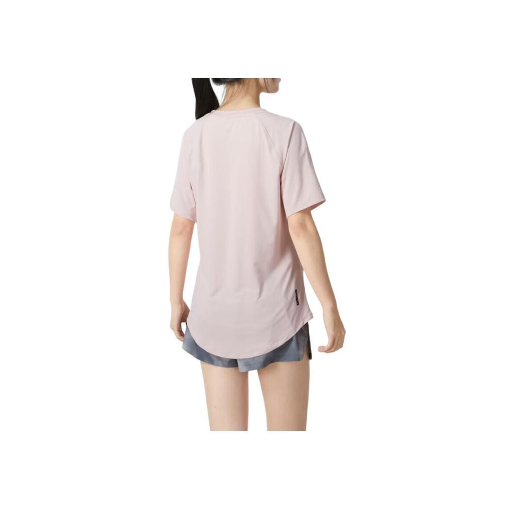 Under Armour Solid Color Fitness Training Crew Neck Slim Fit Short Sleeve T-Shirt Women Tops Pink 1368178-676