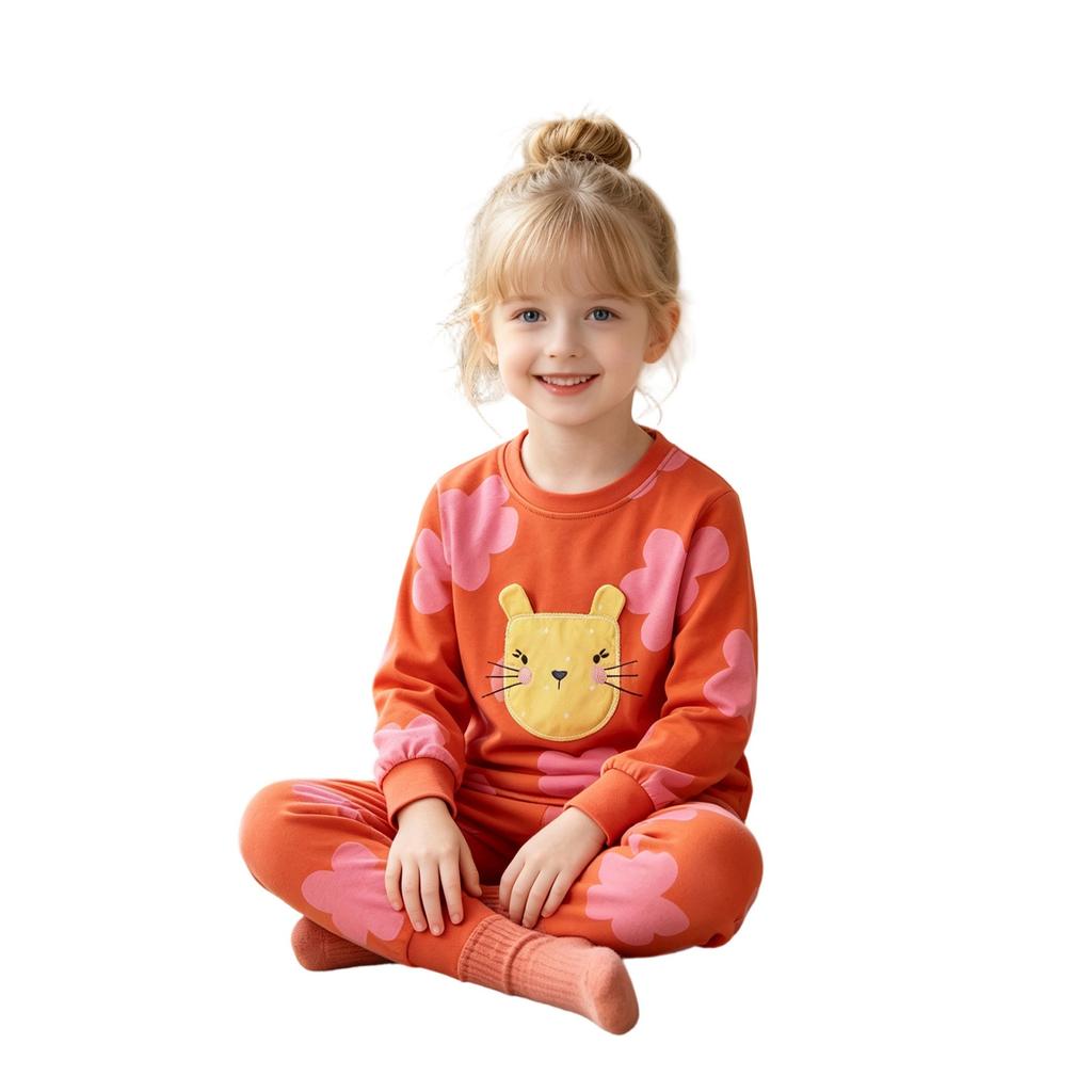 Kids' Cute Print Loose Fit Two-Piece Outfit Set for Boys and Girls Casual Daily Wear