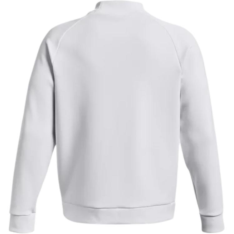 Under Armour Solid Color Stand Collar Fitted Long Sleeve Sweatshirt Men sweatshirt White 1379810-100