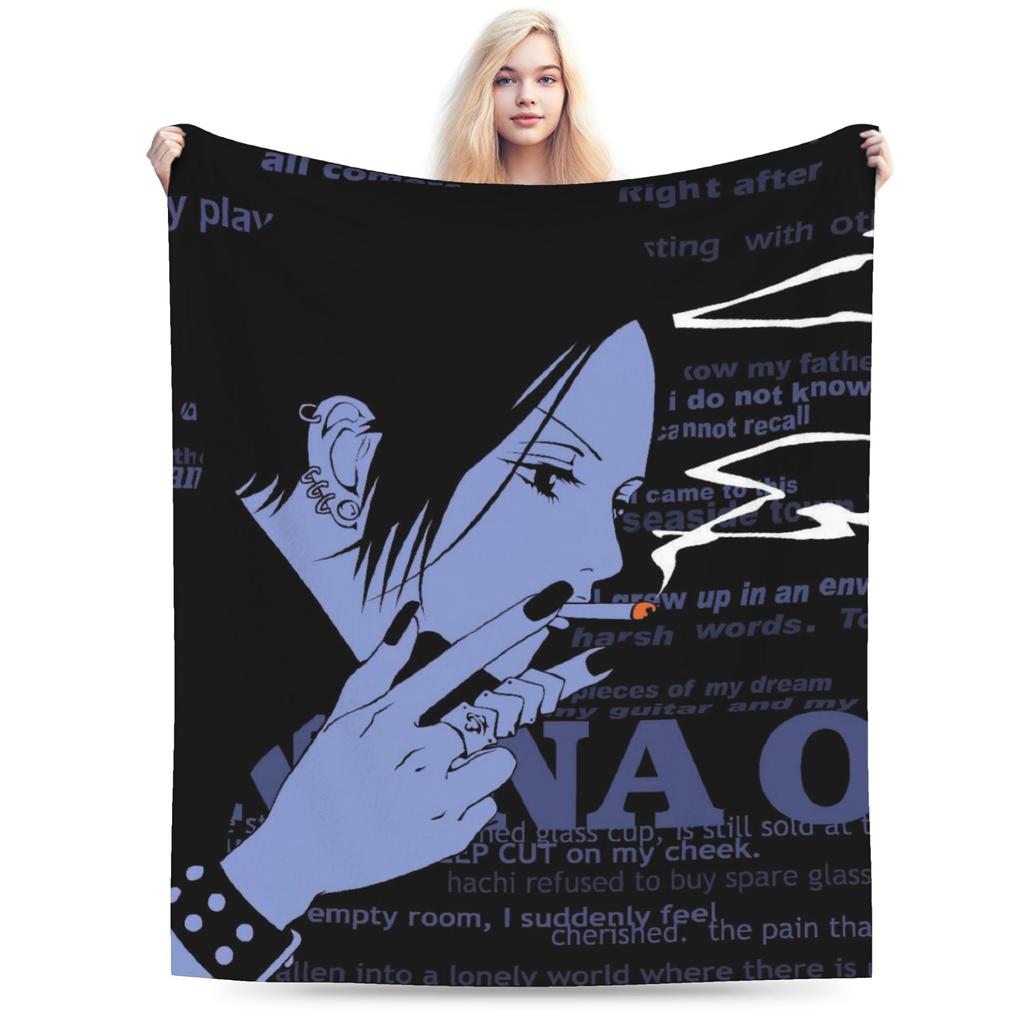 Nana Anime Manga Blankets Flannel All Season Multifunction Super Soft Throw Blankets for Home Travel Bedspreads