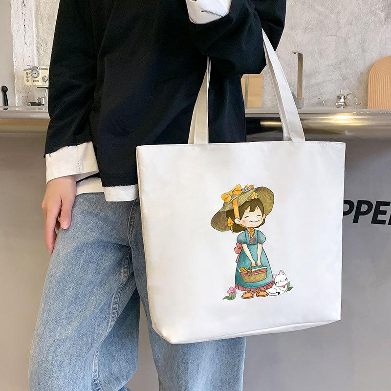 Canvas Bag Women'S Shoulder Handbag Student Tote Bag Large Capacity Hand Carry Canvas Bag