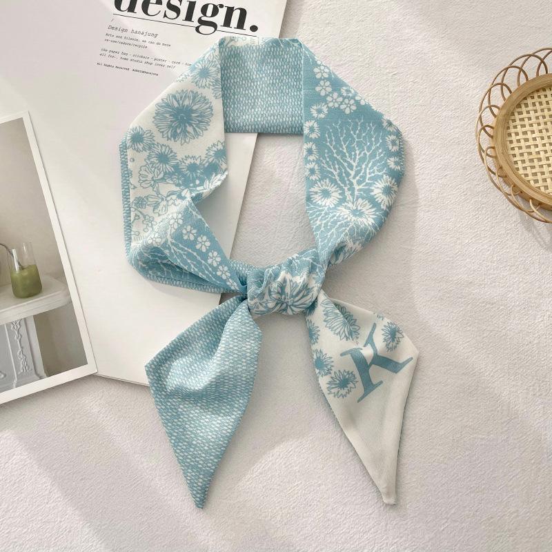 Long Silk Scarf Atmosphere New Thin Narrow Tie Bag Gift Strap Headband Small Tie