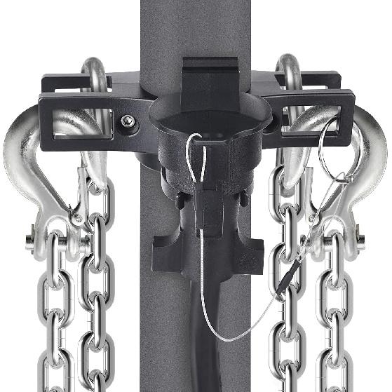 Aluminum Trailer Chain Holder,Travel Trailer Accessories With 7 Pin Trailer Plug Holder,Heavy Duty Towing Organizer Kit With 7 Way Plug Cover For