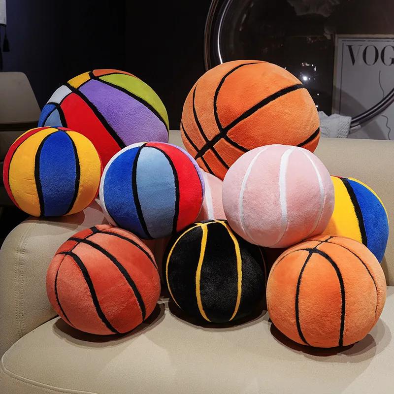 High Quality Basketball Plush Cushion Realistic Sports Ball Shaped Stuffed Pillow Soft Fluffy Throw Pillow For Home Decor Gifts