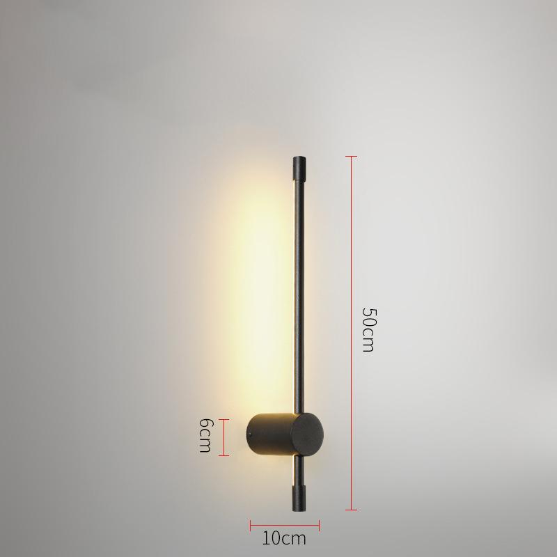 Bedroom Bedside Lamp Strip LED Wall Lamp Simple Modern Staircase Living Room Background Wall Light Hotel Black Gold LED Sconce