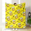 Cartoon Faces with Wide Eyes On a Yellow Background, Including "MC" Text. for All Seasons Blanket Lunch Break Throw Gift
