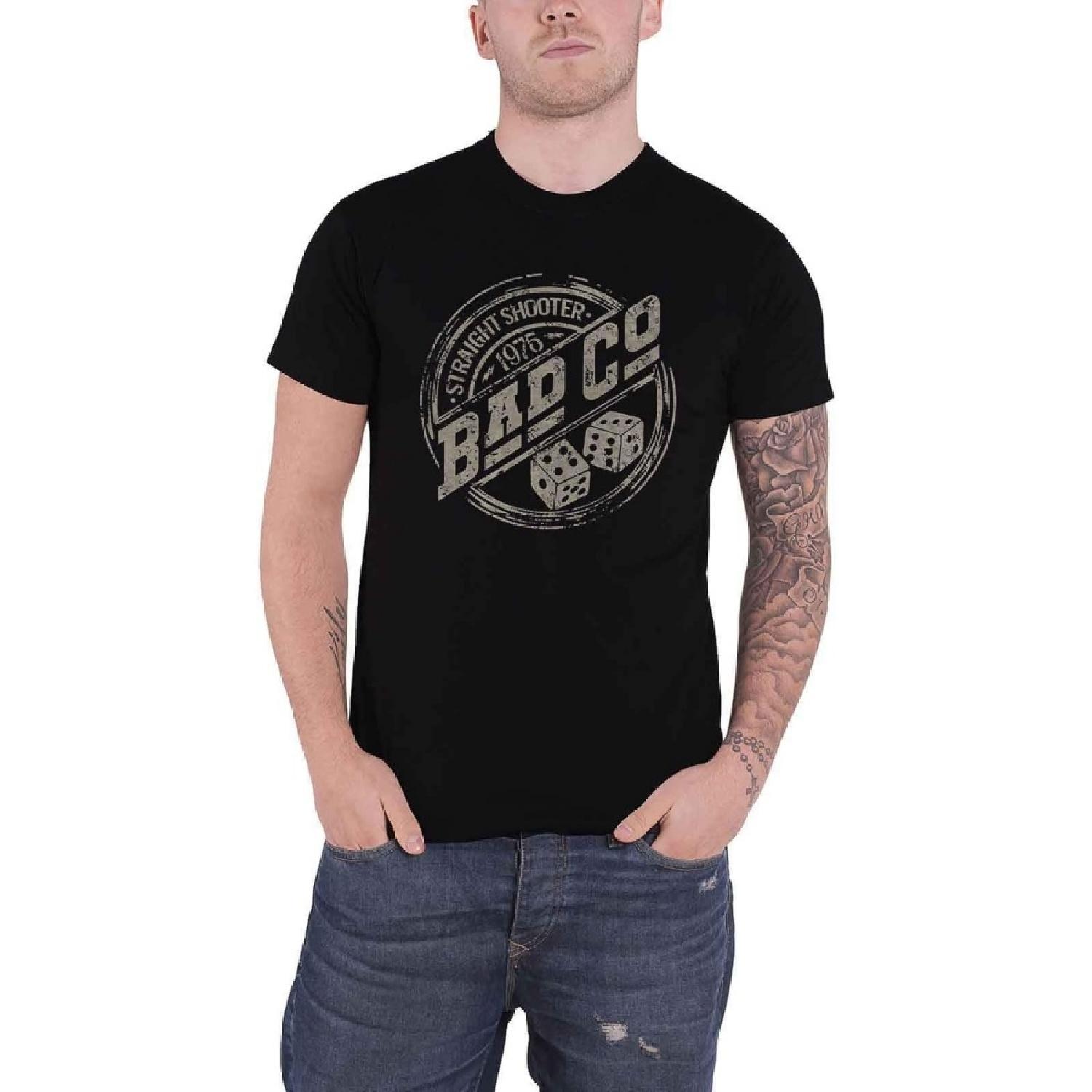 Bad Company T Shirt Straight Shooter Roundel Band Logo New Official Mens Black Size L XXXXXL разноцветный