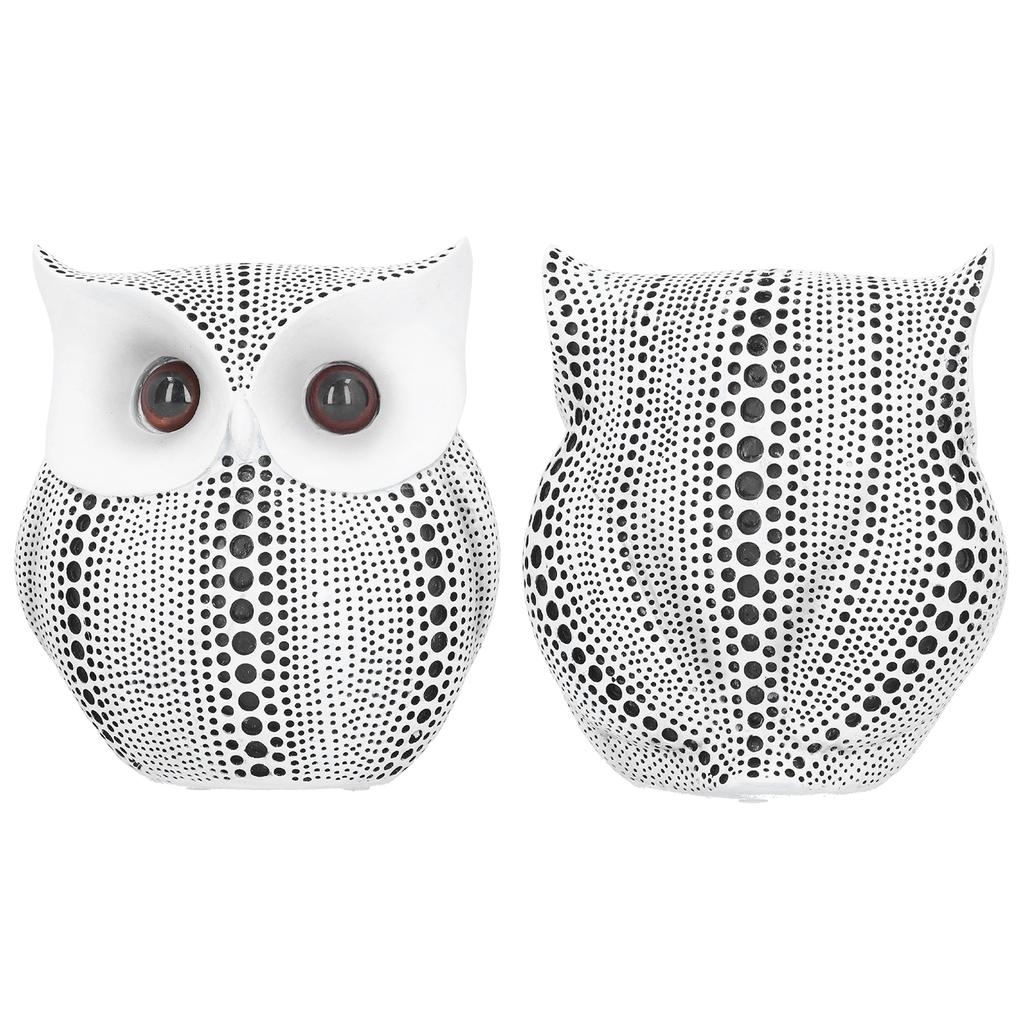 Owl Statue Innovative Resin Animal Sculpture Ornament Art Crafts for Desktop DecorationBS1027 White