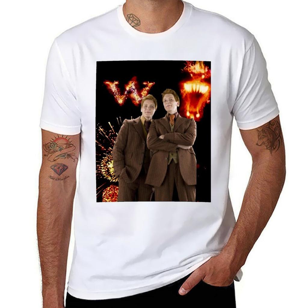 Fred And George Weasley Tshirt Stylish Print Short Sleeve Tee