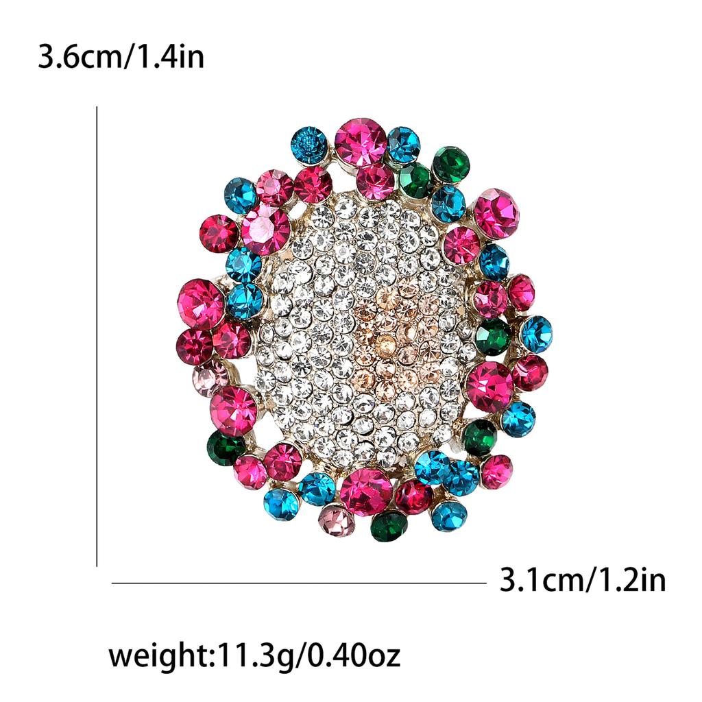 Literary Retro Alloy Rhinestone Sunflower Brooch Fashionable Versatile Women'S Clothing Corsage Jewelry Pin